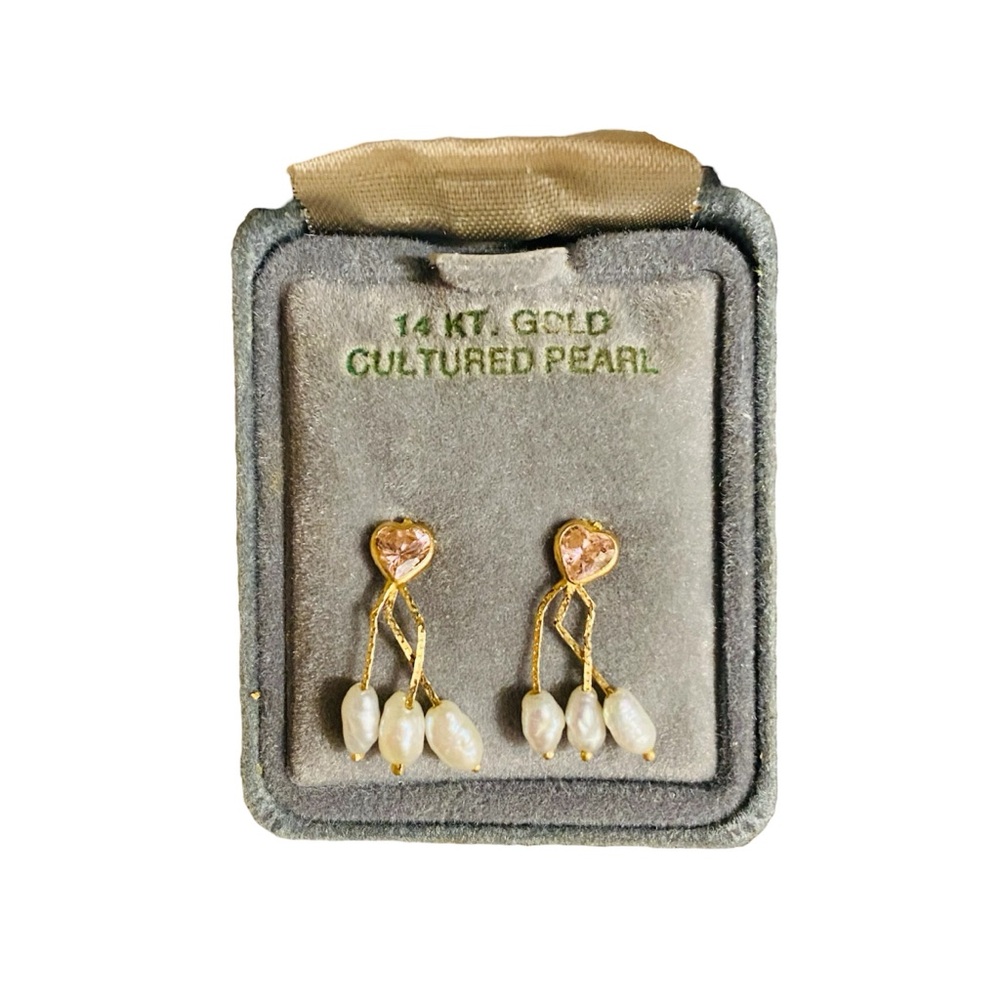 14kt Gold Cultured Pearl Drop Earrings